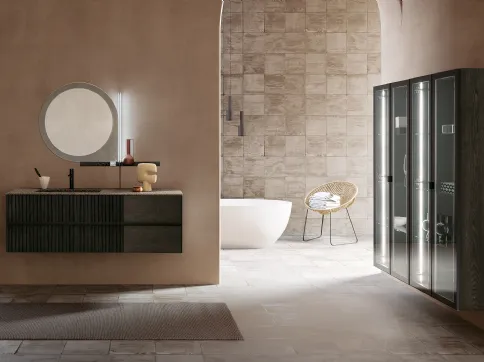 Mobile da Bagno sospeso in Rovere Tulle Cannettato 02 di Archeda