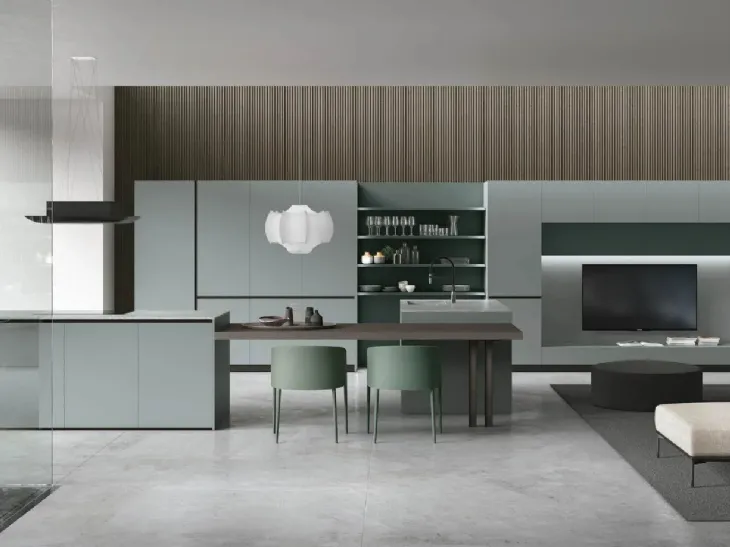 Cucina Moderna con isola Color Trend di Stosa